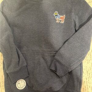 Kids Navy Blue Hoodie with American Flag Patch